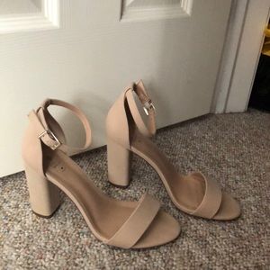 Nude Ankle Strap Heel